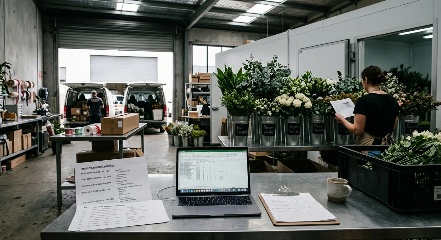 Photograph from the world of this guide: Weekly Flower Order Planning for Event Florists: A Better System